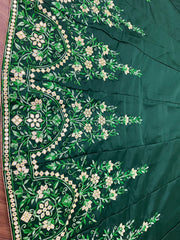 Green Colour Embroidered Attractive Party Wear Silk Lehenga choli