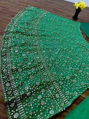 Green Colour Embroidered Attractive Party Wear Net Lehenga choli