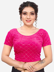 New designer stretchable velvet sequence work blouse