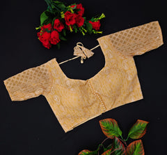 Half sleeve lakhnavi sequence work blouse