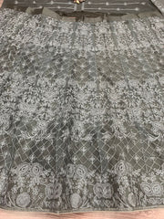 Grey colour heavy embroidery work net lehenga choli