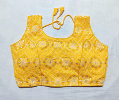 Sleeveless lakhnavi style sequence work blouse