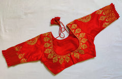 Golden zari and embroidery work blouse