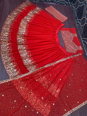 Designer bridal wear heavy sequence work red lehenga choli