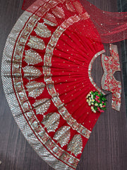 Multi Color beautiful embroidery work Lehenga Choli set with net dupatta