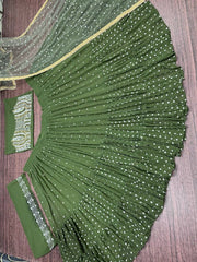 Mehendi green colour heavy embroidery work lehenga choli