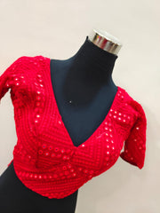 Embroidery and sequence work blouse