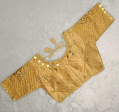 Stylish golden threads and zari work silk blouse