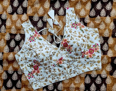 Heavy silk embroidery work blouse