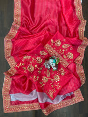Beautiful heavy khadi organza silk saree