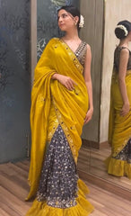 New trending two pieces ruffle saree
