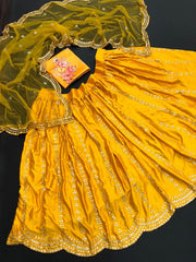 Beautiful mustrad yellow colour designer lehenga choli