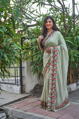 Designer beautiful thread work saree