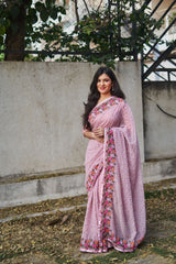 Designer beautiful thread work saree