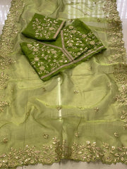 Soft organza satin banglory silk saree