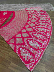 Rani pink embroidery work silk lehenga choli