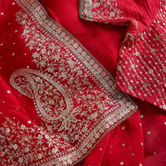 New style beautiful work organza saree