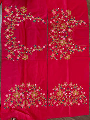 Red beautiful embroidery work silk lehenga choli