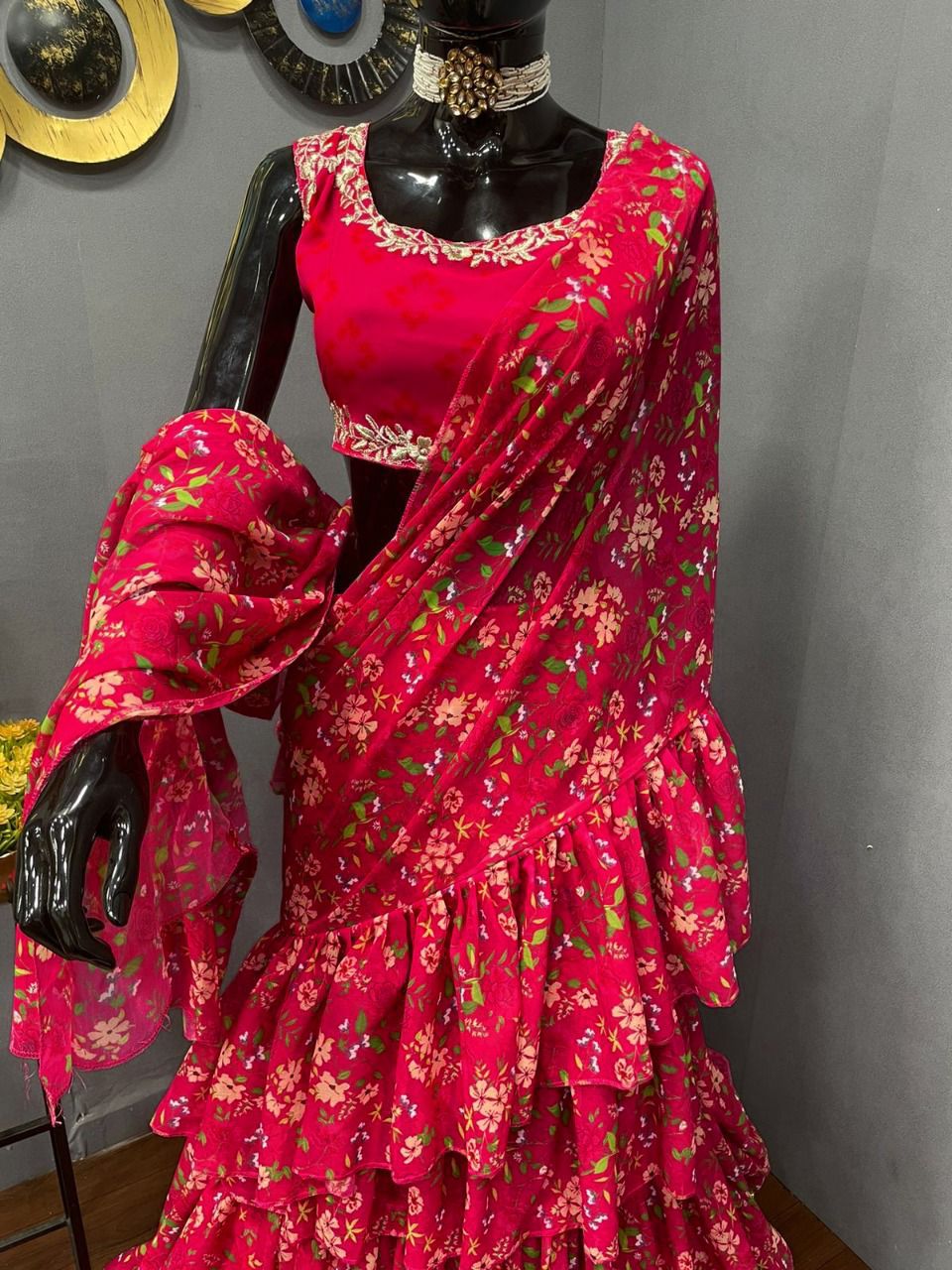 Designer ready to wear lehenga saree