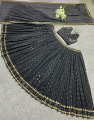 New party wear embroidery work silk lehenga choli