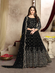 Heavy faux georgette with embroidery work designer suit