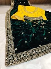 Beautiful Designer Embroidery zari Thread Work Saree