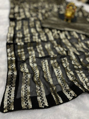 Beautiful black sequence saree