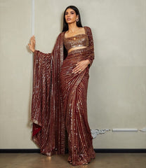 Boutique style double sequence work saree