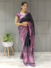 Heavy double sequence georgette saree
