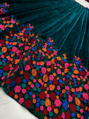 Beautiful multi colour embroidery work lehenga choli