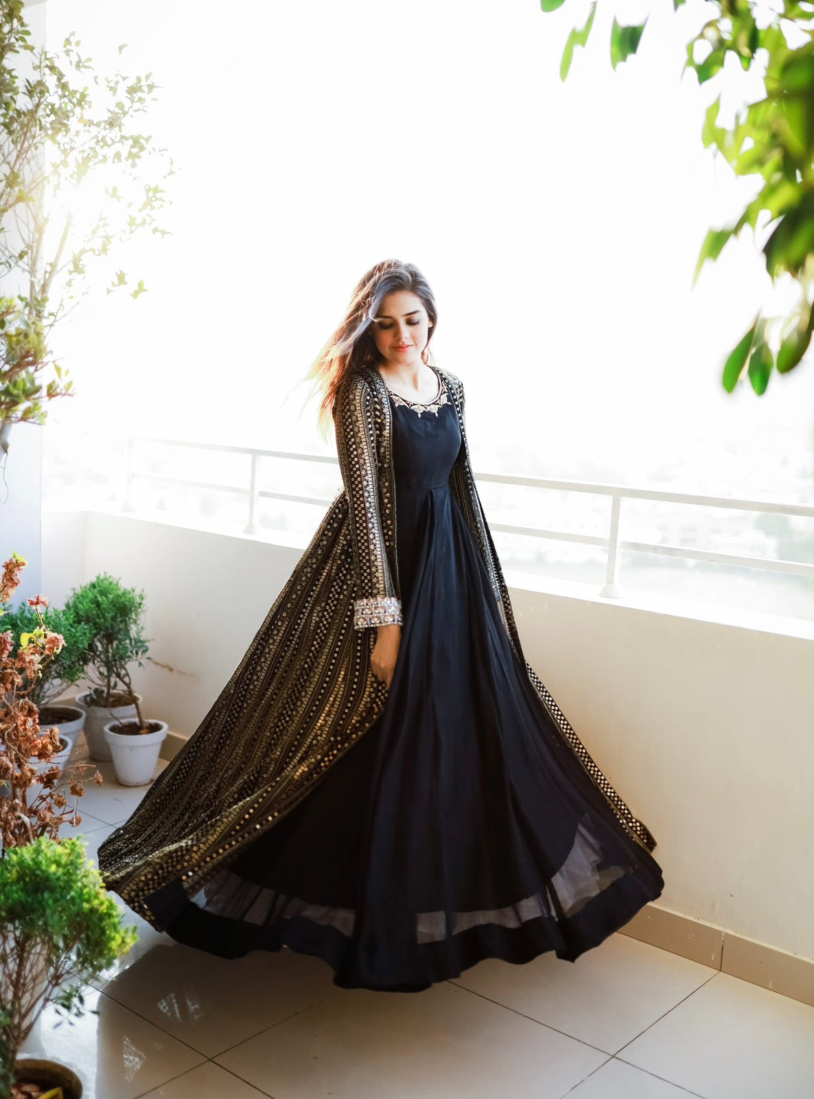 Shimmer Anarkali Long Dress