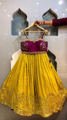 New trending beautiful yellow colour haldi outfit lehenga choli