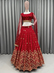 New designer embroidery and sequence work soft net lehenga choli