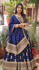 Royal blue colour embroidery with sequence work lehenga choli