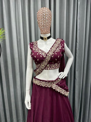 On trending two way saree drape designer lehenga choli