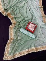 Beautiful designer embroidery zari  and sequence work saree