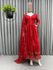 Beautiful embroidery and sequence work  designer suit
