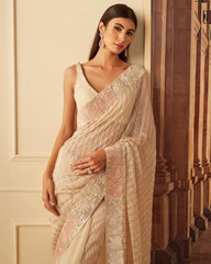 Boutique style double sequence work designer saree