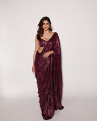 Bollywood style beautiful sequence work saree