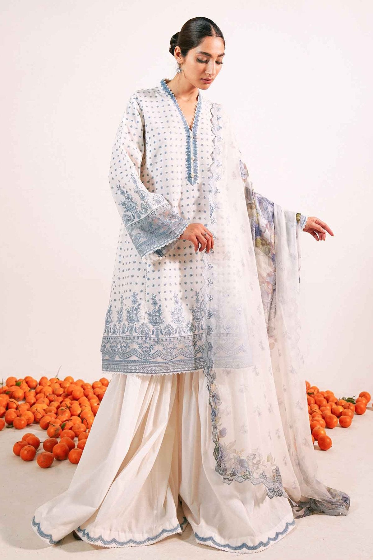 Zara Shahjahan Embroidered Lawn Suits Unstitched 3 Piece