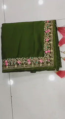 Rangoli Silk Embroidery Lace border saree