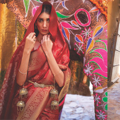 Pure soft silk handloom weaving saree