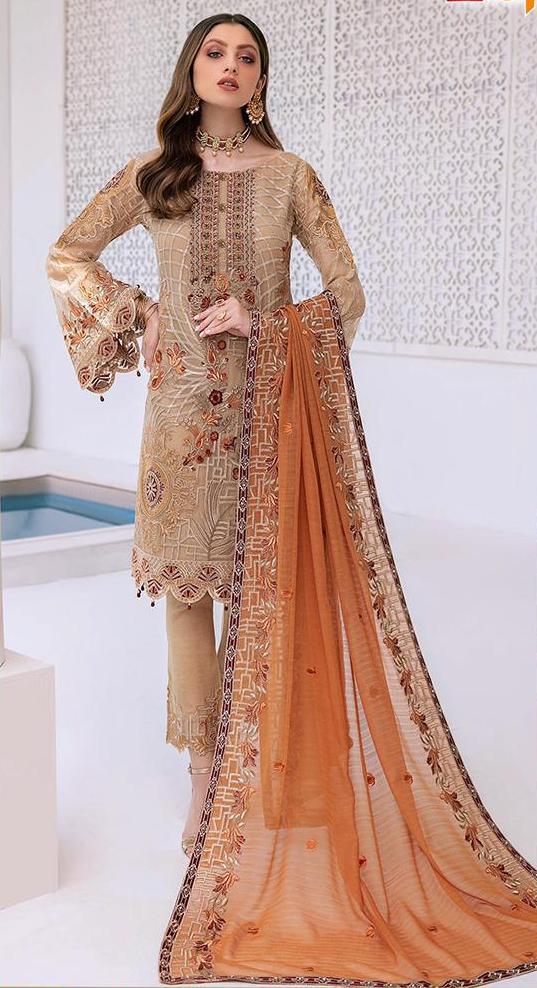 Light Brown Designer Pakistani Style Party Wear Light Brown Designer Pakistani Style Party Wear