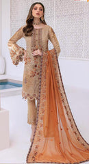 Light Brown Designer Pakistani Style Party Wear