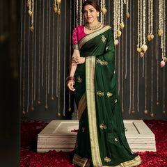 New designer pure Soft green silk Saree