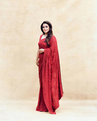 Bollywood style red heavy sequence work saree