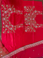 Rani Pink Colour beautiful embroidery work lehenga choli