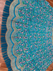 Aqua blue colour attractive  heavy embroidery work party wear lehenga choli