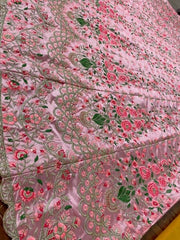 peach pink  Colour Embroidered Attractive Party Wear Silk Lehenga choli